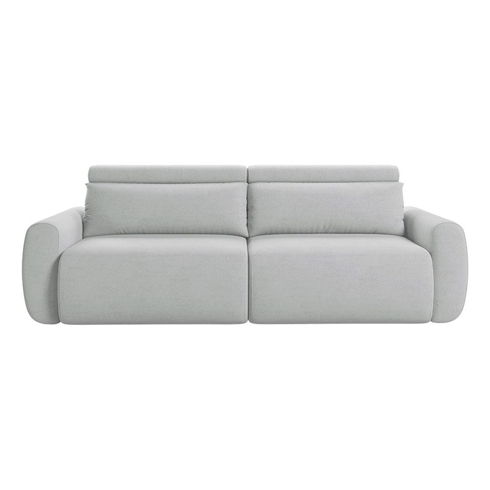 Sofá 3 Lugares Retrátil e Reclinável City Linho Cinza Claro 220 cm