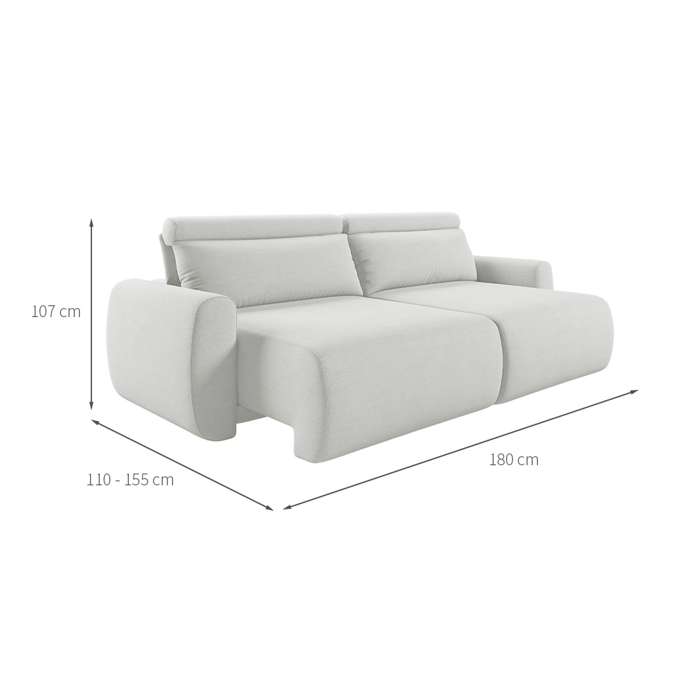 Sofá 3 Lugares Retrátil e Reclinável City Linho Cru 180 cm