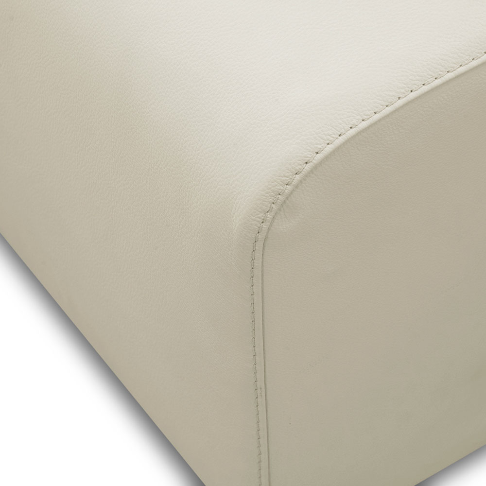 Sofá 3 Lugares Retrátil e Reclinável Dijon Molas Ensacadas Couro Branco 230 cm