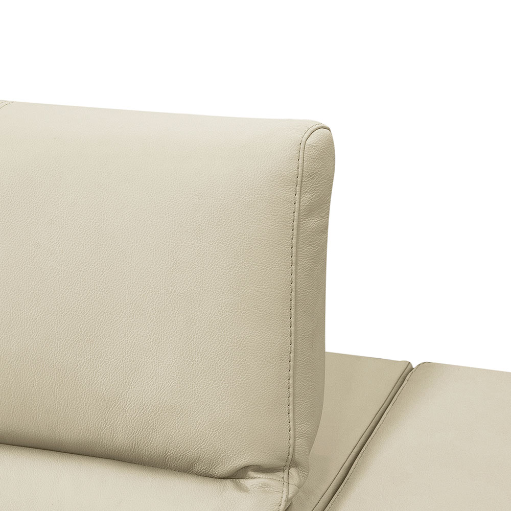 Sofá 3 Lugares Retrátil e Reclinável Dijon Molas Ensacadas Couro Branco 230 cm