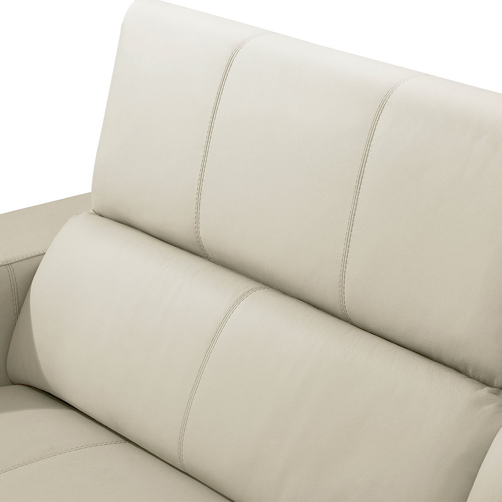 Sofá 3 Lugares Retrátil e Reclinável Dijon Molas Ensacadas Couro Branco 230 cm