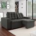Sofá 3 Lugares Retrátil e Reclinável Giorno II Suede Cinza