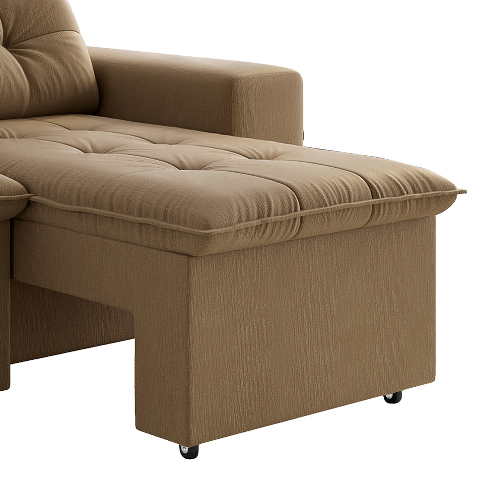 Sofá 3 Lugares Retrátil e Reclinável Giorno II Suede Marrom
