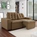 Sofá 3 Lugares Retrátil e Reclinável Giorno II Suede Marrom