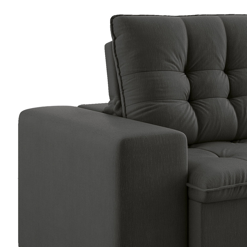 Sofá 3 Lugares Retrátil e Reclinável Giorno Suede Cinza
