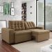 Sofá 3 Lugares Retrátil e Reclinável Giorno Suede Marrom