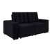Sofá 3 Lugares Retrátil e Reclinável Giorno Suede Preto 200 cm