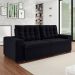 Sofá 3 Lugares Retrátil e Reclinável Giorno Suede Preto 230 cm