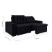 Sofá 3 Lugares Retrátil e Reclinável Giorno Suede Preto 230 cm
