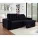 Sofá 3 Lugares Retrátil e Reclinável Giorno Suede Preto 230 cm