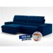 Sofá 3 Lugares Retrátil e Reclinável Helen com USB e Porta-Copos Veludo Azul Marinho 210 cm