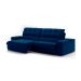 Sofá 3 Lugares Retrátil e Reclinável Helen com USB e Porta-Copos Veludo Azul Marinho 210 cm