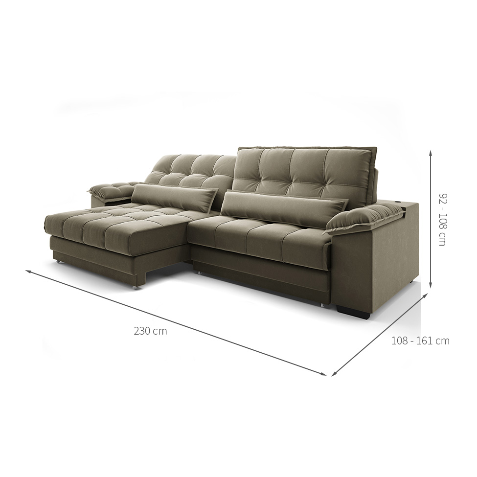 Sofá 3 Lugares Retrátil e Reclinável Majestic Veludo Fendi