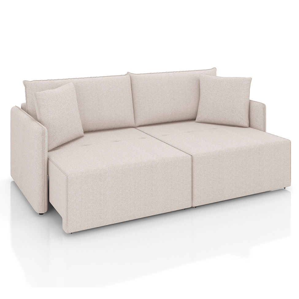 Sofá 3 Lugares Retrátil e Reclinável Malta Linho Cru 220 cm