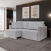 Sofá 3 Lugares Retrátil e Reclinável Malta Linho Prata 180 cm