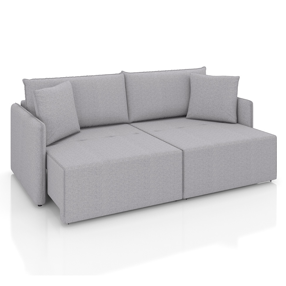 Sofá 3 Lugares Retrátil e Reclinável Malta Linho Prata 180 cm