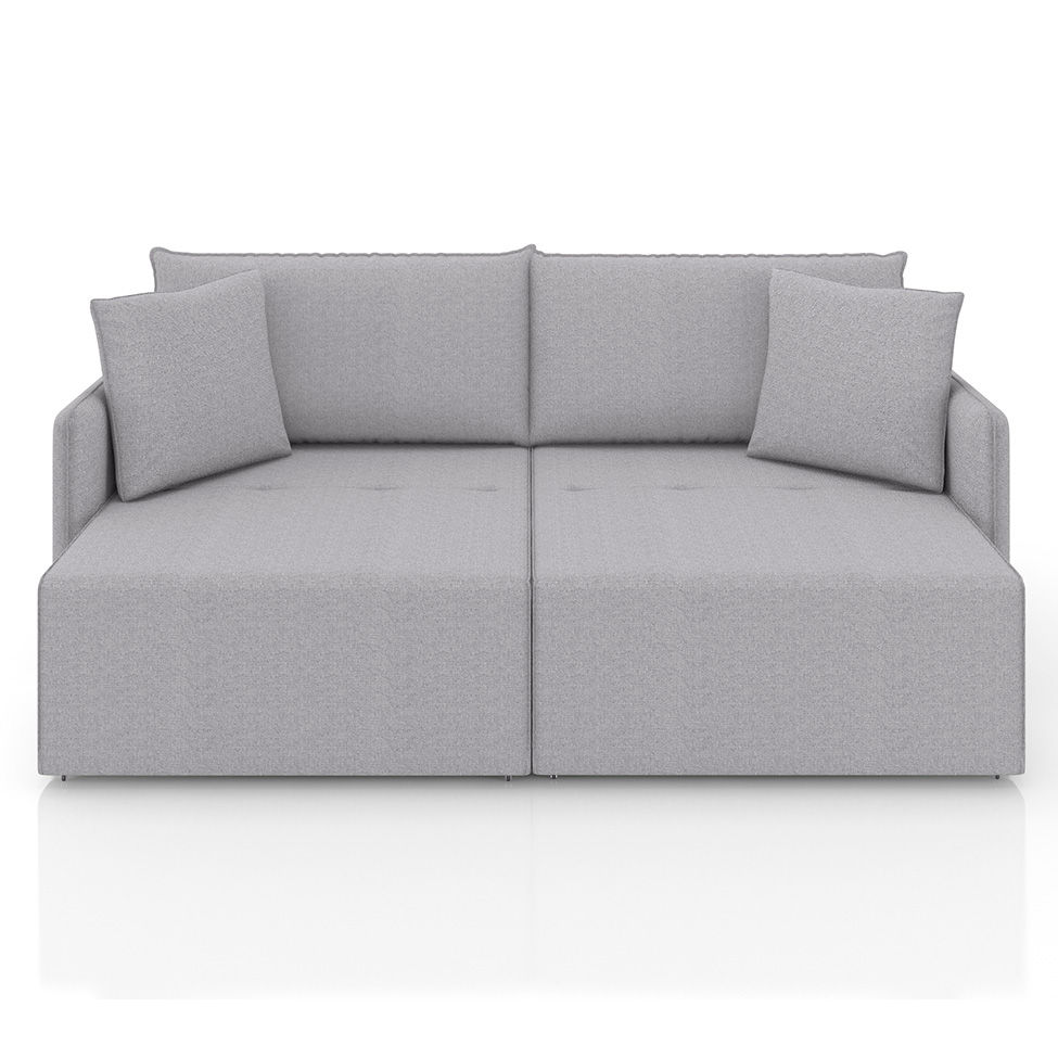 Sofá 3 Lugares Retrátil e Reclinável Malta Linho Prata 180 cm