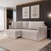 Sofá 3 Lugares Retrátil e Reclinável Malta Veludo Creme 180 cm