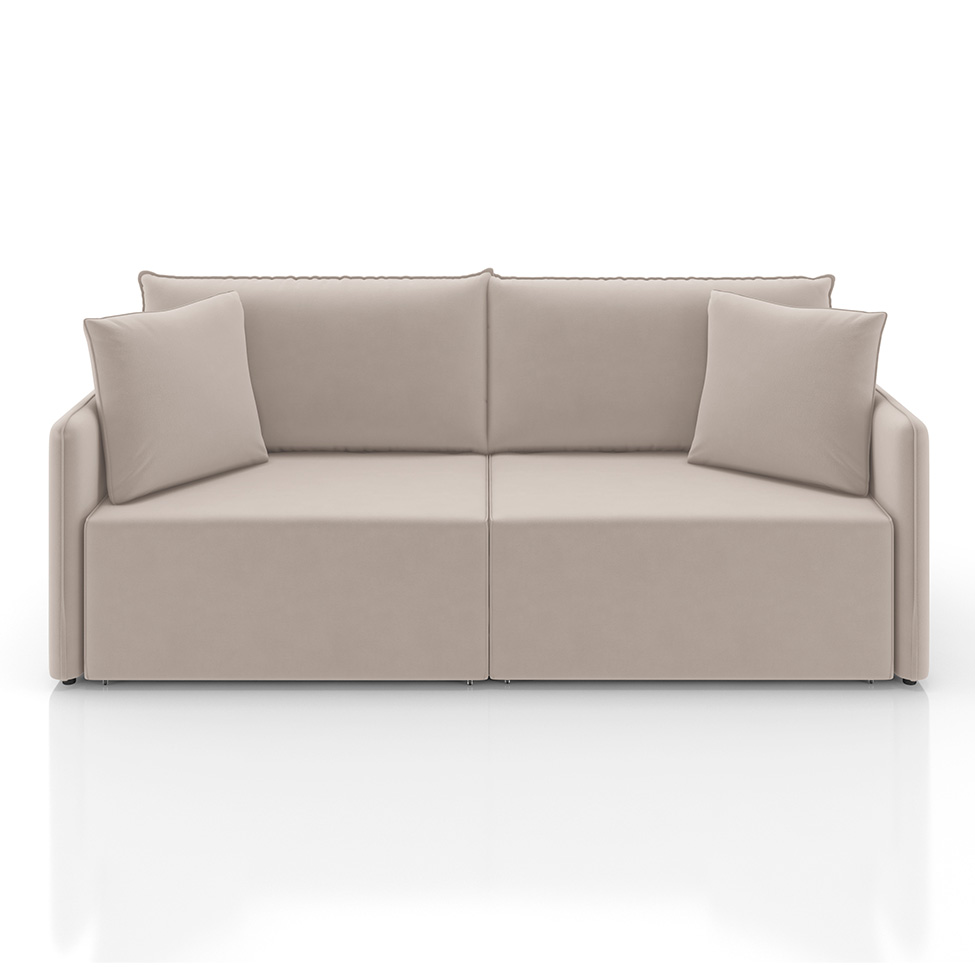 Sofá 3 Lugares Retrátil e Reclinável Malta Veludo Creme 180 cm