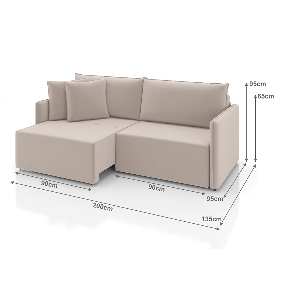 Sofá 3 Lugares Retrátil e Reclinável Malta Veludo Creme 200 cm