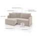 Sofá 3 Lugares Retrátil e Reclinável Malta Veludo Creme 220 cm