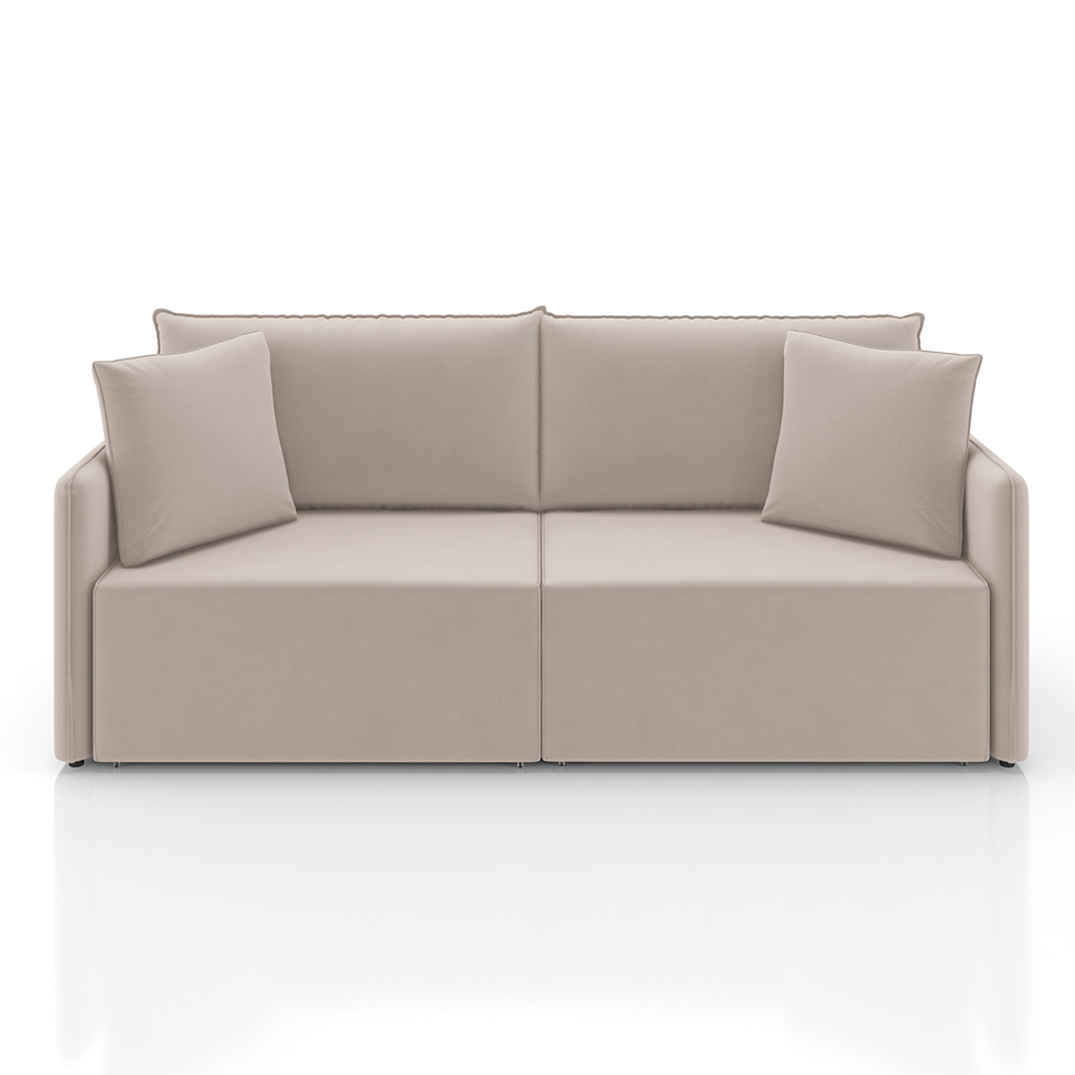 Sofá 3 Lugares Retrátil e Reclinável Malta Veludo Creme 240 cm