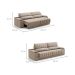 Sofá 3 Lugares Retrátil e Reclinável Murano com Porta-Copos Velosuede Capuccino 200 cm