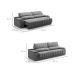 Sofá 3 Lugares Retrátil e Reclinável Murano com Porta-Copos Velosuede Grafite 230 cm