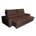 Sofá 3 Lugares Retrátil e Reclinável Mustang Veludo Café 230 cm