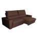 Sofá 3 Lugares Retrátil e Reclinável Mustang Veludo Café 230 cm