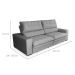 Sofá 3 Lugares Retrátil e Reclinável Mustang Veludo Cinza 230 cm