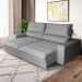 Sofá 3 Lugares Retrátil e Reclinável Mustang Veludo Cinza 230 cm