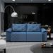 Sofá 3 Lugares Retrátil e Reclinável Napoles Suede Azul