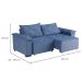 Sofá 3 Lugares Retrátil e Reclinável Napoles Suede Azul