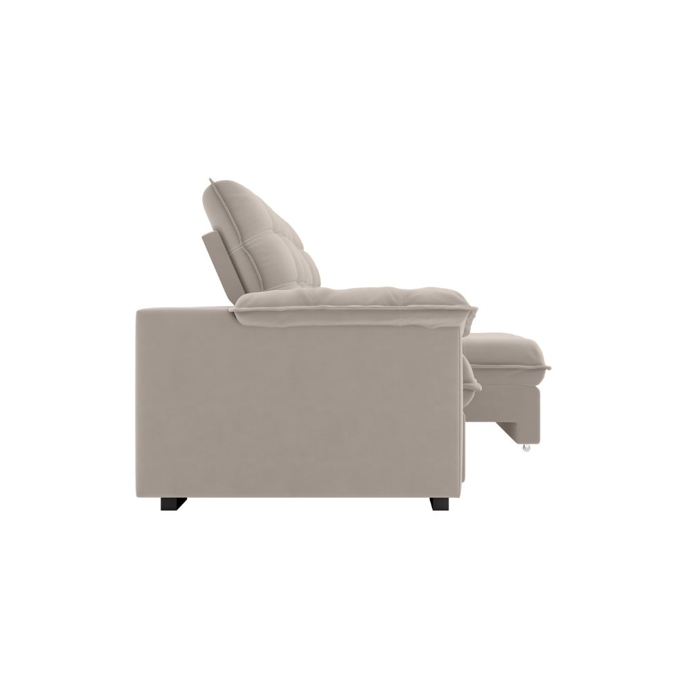 Sofá 3 Lugares Retrátil e Reclinável Palermo Veludo Capuccino 230 cm