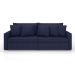 Sofá 3 Lugares Retrátil e Reclinável Rivera Linho Bouclé Azul 225 cm