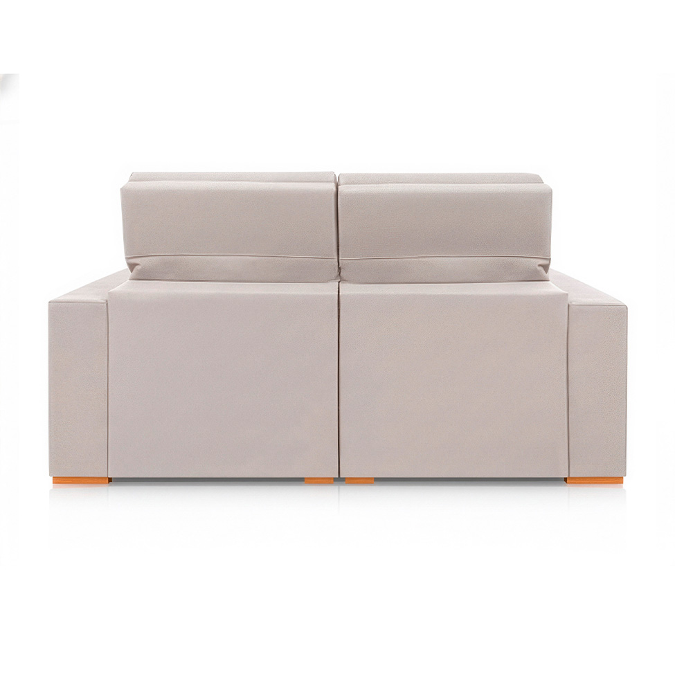 Sofá 3 Lugares Retrátil e Reclinável Roma Veludo Areia 180 cm