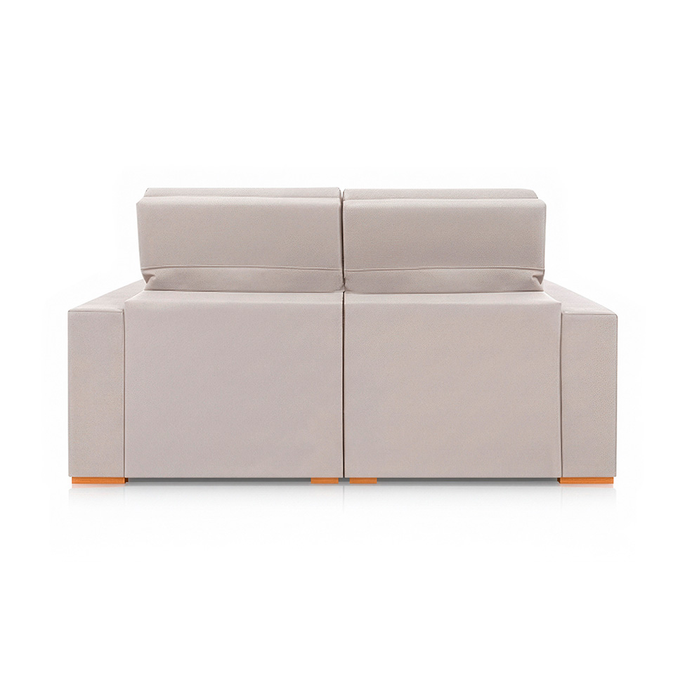 Sofá 3 Lugares Retrátil e Reclinável Roma Veludo Areia 210 cm