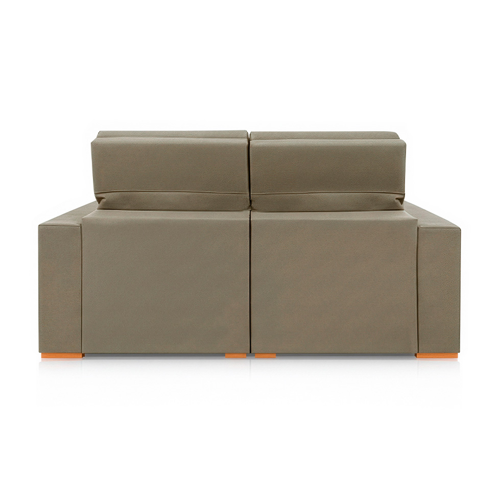 Sofá 3 Lugares Retrátil e Reclinável Roma Veludo Bege 210 cm