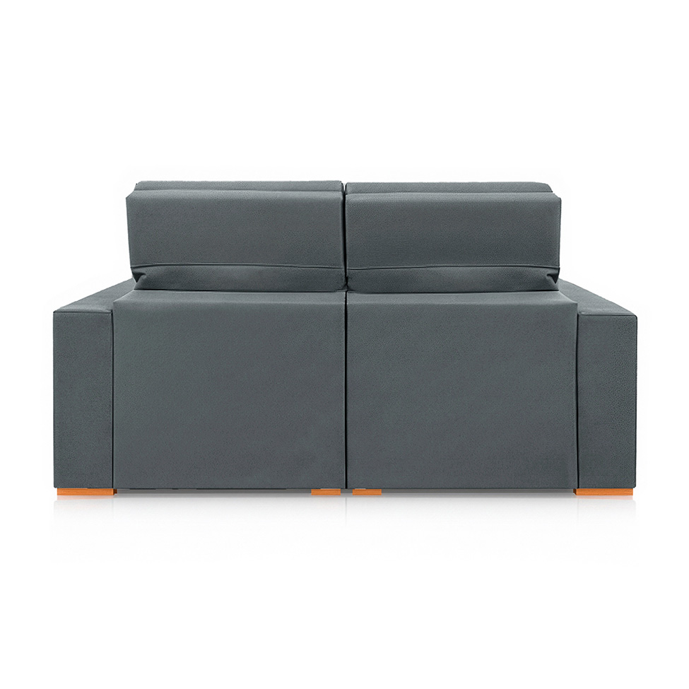 Sofá 3 Lugares Retrátil e Reclinável Roma Veludo Cinza 210 cm