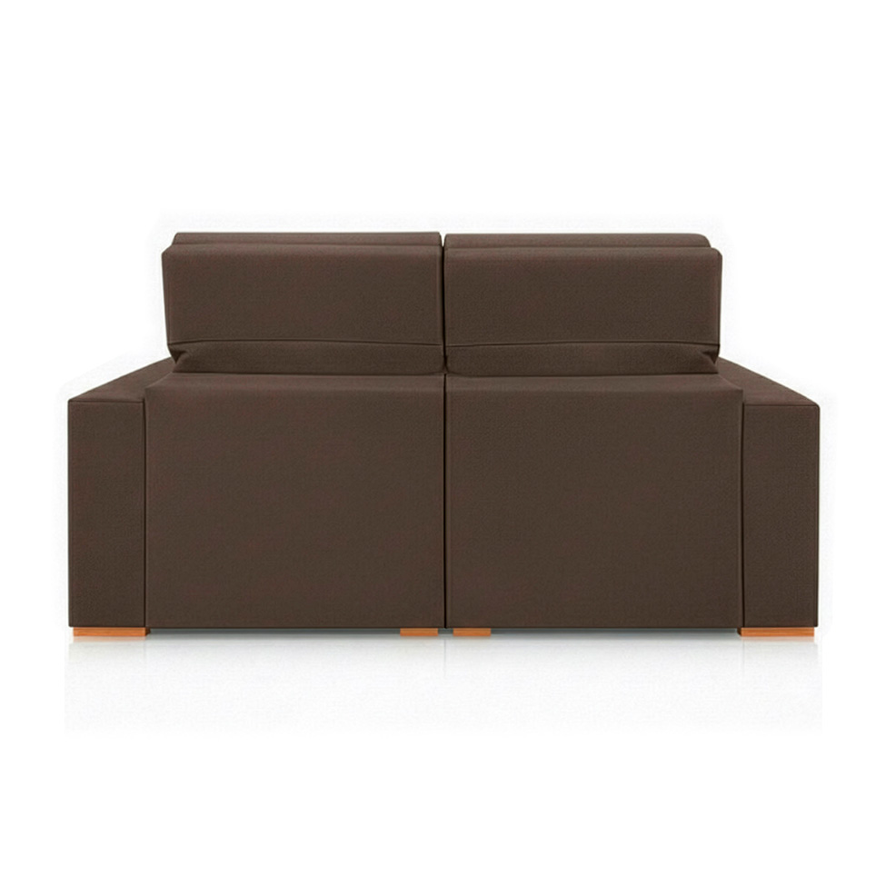 Sofá 3 Lugares Retrátil e Reclinável Roma Veludo Marrom 230 cm