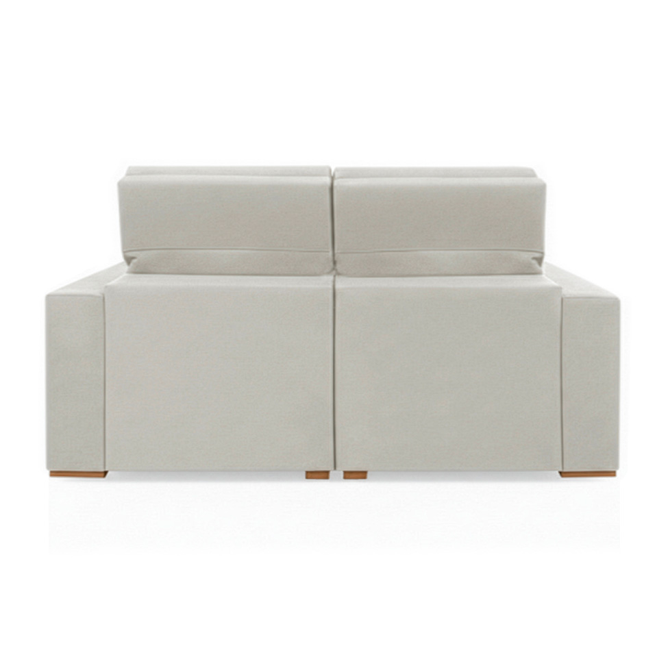 Sofá 3 Lugares Retrátil e Reclinável Roma Veludo Prata 180 cm