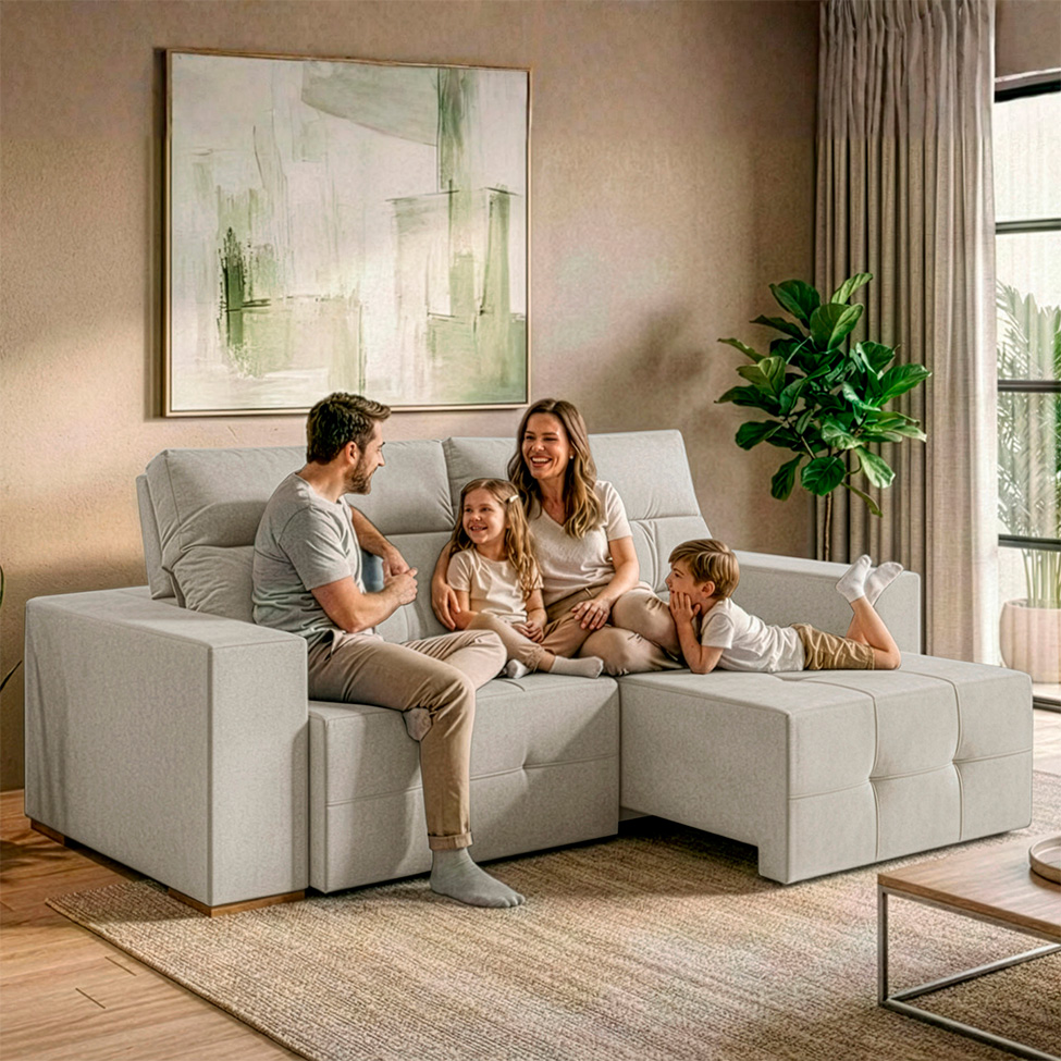 Sofá 3 Lugares Retrátil e Reclinável Roma Veludo Prata 180 cm