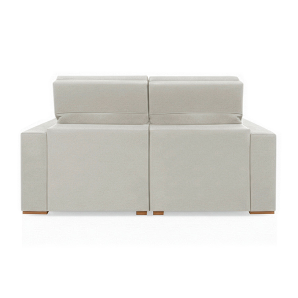 Sofá 3 Lugares Retrátil e Reclinável Roma Veludo Prata 210 cm