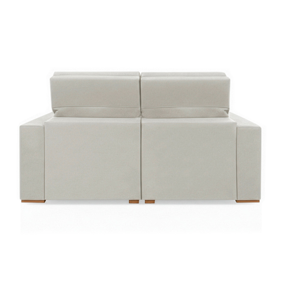 Sofá 3 Lugares Retrátil e Reclinável Roma Veludo Prata 230 cm