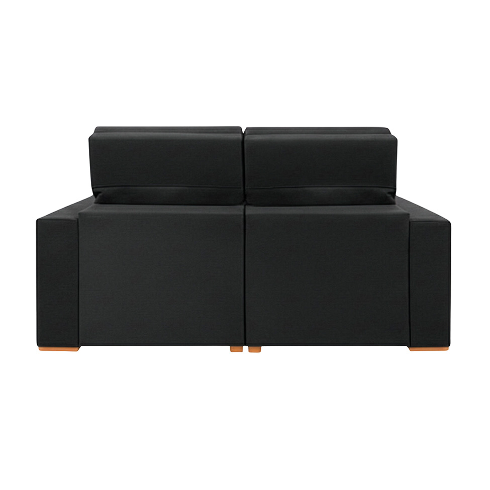 Sofá 3 Lugares Retrátil e Reclinável Roma Veludo Preto 210 cm