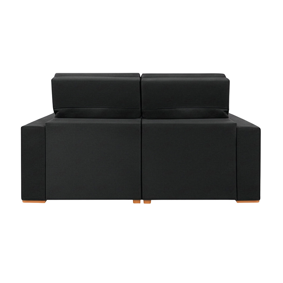 Sofá 3 Lugares Retrátil e Reclinável Roma Veludo Preto 230 cm