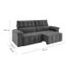 Sofá 3 Lugares Retrátil e Reclinável Santorini Veludo Cinza 220 cm