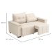 Sofá 3 Lugares Retrátil e Reclinável Slim Suede Bege