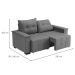 Sofá 3 Lugares Retrátil e Reclinável Slim Suede Cinza